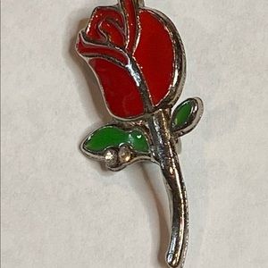 Red Rose Brooch Pin